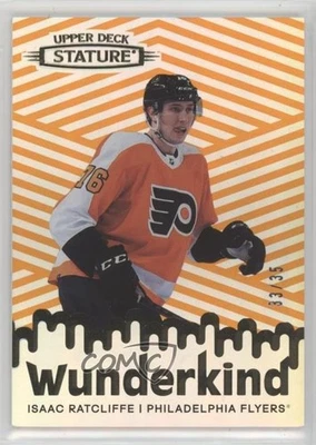 2022-23 Upper Deck Stature Wunderkind Orange /35 Isaac Ratcliffe #W-22 Rookie RC - Image 1 of 2