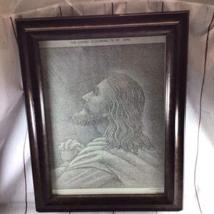 Vintage 1974 Sandra G Jelnik The Gospel According To St John Word Art Rare - Picture 1 of 24