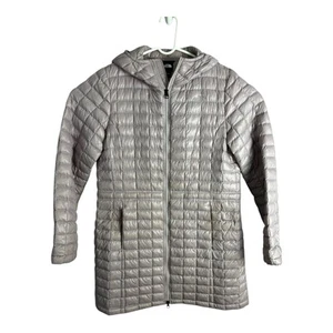 THE NORTH FACE Thermoball Eco Parka Jacket Gray Women’s Trench Coat Hood Puffer - Picture 1 of 14