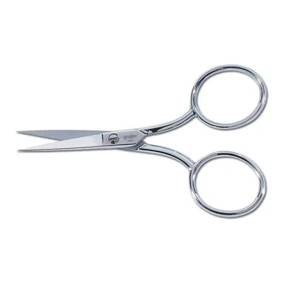 Embroidery Scissors with Large Handle and Leather Sheath - 4" Craft Scissors ... - Image 1 of 2