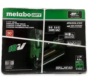 Metabo 18V Cordless 3 1/2” 90mm 30° Strip Nailer Kit w/ 4ah Battery. NR 1890DC - Picture 1 of 2