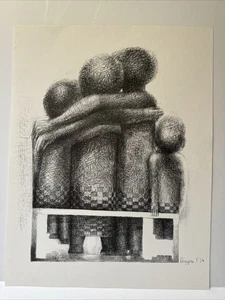 JOHN BIGGERS OFFSET LITHOGRAPHIE SCHWARZ AMERICANA AFROAMERIKANISCHER MODERNIST SELTEN - Bild 1 von 13