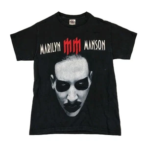 Camiseta Marilyn Manson Gira de Conciertos Babble Babble Bitch Party Pequeña Negra 2003 - Imagen 1 de 10