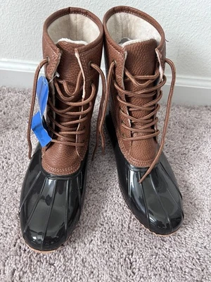 JBU Jambu Mujer Botas con Cordones Impermeables Lluvia Pato Tostado/Marrón Chocolate Talla 8 Foto 1 de 4