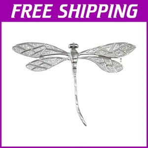 Sterling Silver Dragonfly Brooch - Elegant Pin Gift Box - Picture 1 of 7