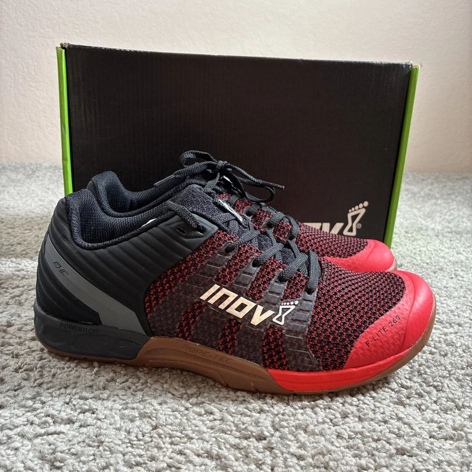 Entrenadores de punto INOV 8 F lite 260 Cruz Roja para correr levantamiento para mujer 8,5 nuevos en caja Foto 1 de 4