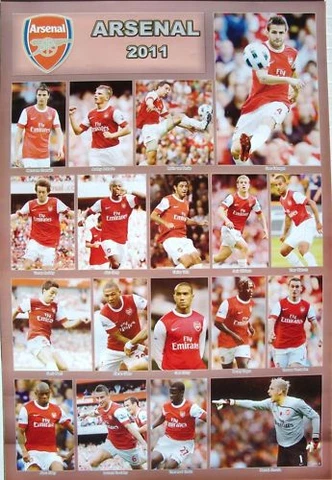 ARSENAL FOOTBALL CLUB SOCCER POSTER - 18 Player Shots Cover