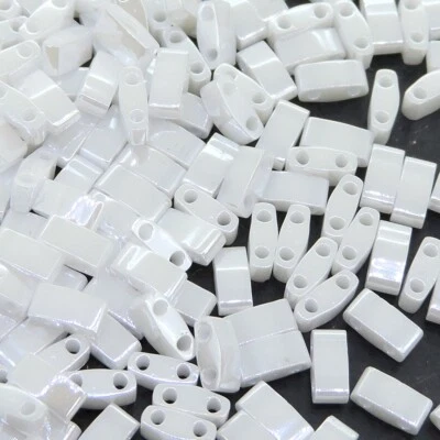 Miyuki Half Tila Beads 2.3 x 5mm 7.8GM Pearl White MBHT-420 - Image 1 of 4