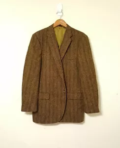 Vintage HARRIS TWEED handgewebte schottische Wolle golden sears union USA Fischgrät - Bild 1 von 8