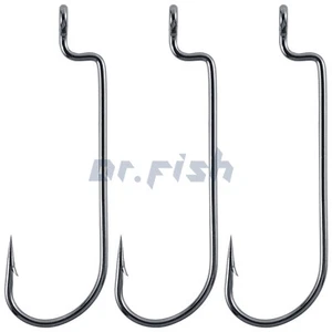 Ganchos de gusano desplazados 50/100 un. curva redonda EWG ganchos de pesca de lubina amplio espacio tiro de caída - Imagen 1 de 10