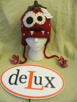 delux FRESA Fruta Máscara SOMBRERO Tejido ADULTO Tejido Tejido Halloween Disfraz FLC FORRADO Foto 1 de 4