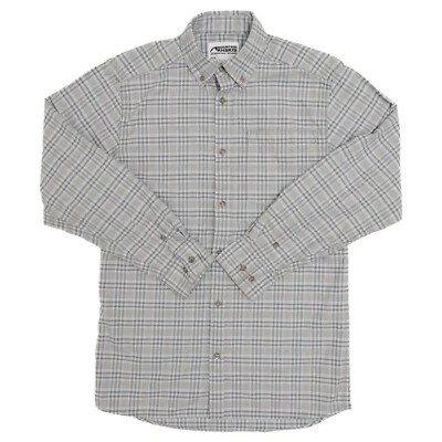 Camisa con botones MOUNTAIN KHAKIS para hombre pequeña cuello a cuadros manga larga gris Foto 1 de 4