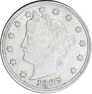 1907 Liberty V Nickel - Looks AU Details! - Picture 1 of 2