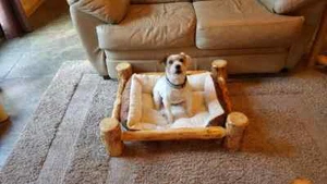 Log Dog Bed! Rustic Cabin Decor! Quick ship! Best Seller!! - Picture 1 of 5