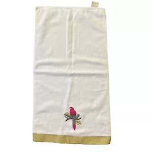Avanti The Art Of The Bath Parrot Hand Towel Embroidered White Guest Bath Set 2 - Picture 1 of 8