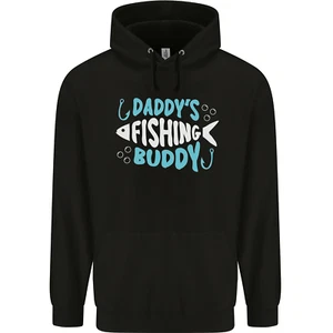 Daddys Fishing Buddy Funny Fisherman Childrens Kids Hoodie - Picture 1 of 88