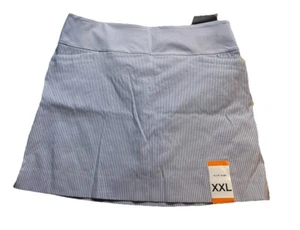 Falda corta para mujer S.C.& CO 360° control abdominal azul a rayas blanca 19,5 pulgadas - Imagen 1 de 10