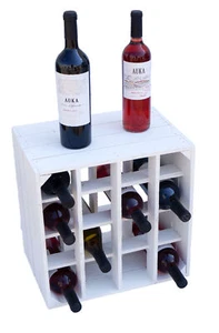 Weinregal "16er" weiß Flaschenregal Ragalkiste Ablageregal Zeitungsregal - Bild 1 von 22
