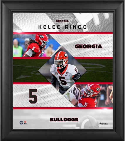 Kelee Ringo Georgia Bulldogs Framed 15" x 17" Stitched Stars Collage Cover