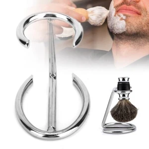 Men Shaving Brush Stainless Steel Stand Razor Holder for Salon Home Travel Use - Picture 1 of 9