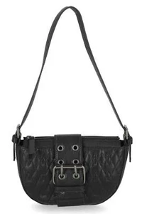 Harley-Davidson Women's Buckle Closure Quilted Leather Mini Bag - Black - Picture 1 of 4