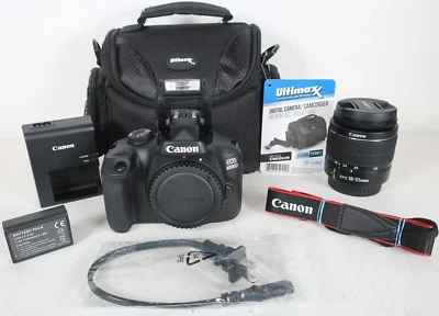 Canon EOS 4000D 18.0MP Digital SLR Camera w/ 18-55mm EF-S f/3.5-5.6 III Lense - Image 1 of 4