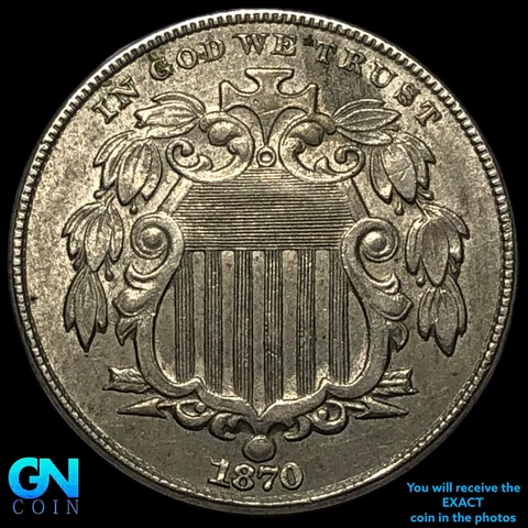 1870 Shield Nickel  #E6821 Cover