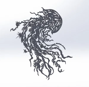 1 DXF File Marine Jellyfish stinging Cutter Art Laser Cut Plasma Router Nr.5102 - Picture 1 of 6
