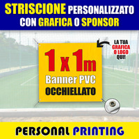 STRISCIONE PUBBLICITARIO PERSONALIZZATO 1x1 m striscioni BANNER PVC economico