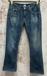 true religion jeans 34 Ricky Light Blue Distressed White Line Women’s W18 - Picture 1 of 20