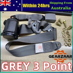 FIT FOR TOYOTA SEAT BELT FRONT AND REAR 3 POINT SAFETY STRAP SEATBELT GREY AUS - Picture 1 of 12