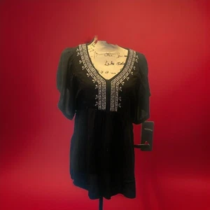 One World Black Tunic Top Women's Size S - Picture 1 of 2