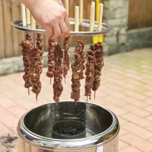 Portable Double layer BBQ Hanging Furnace Portable Charcoal Grill - 28 strings - Picture 1 of 6