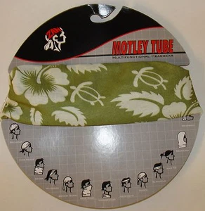 Green Tropical Hawaii Flowers Motley Tube Multi Function Headwear Bandanna Wrap - Picture 1 of 4