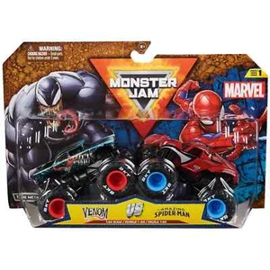 Monster Jam Marvel Official Venom Vs Amazing Spider-Man Die-Cast Monster Trucks - Picture 1 of 11