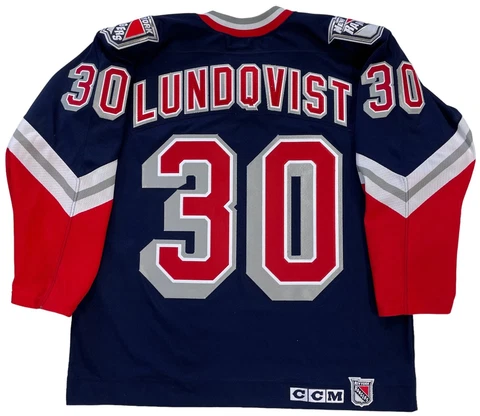 HENRIK LUNDQVIST 2005 NEW YORK RANGERS LIBERTY CCM JERSEY SIZE XL Cover
