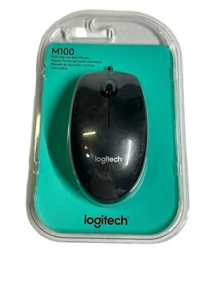Logitech M100 - Corded Mouse - Black - New - Sealed - Image 1 of 4