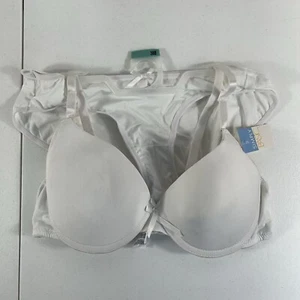 Simply Basic Bra 38B & Bikini Panty Size L Set Push Up Bright White Walmart - Picture 1 of 9