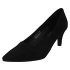 Ladies Spot On Pointed Toe Heeled Work Office Party Court Shoes - F90129