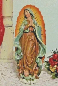 Catholic Mary Lady of Guadalupe 5 inch Statue Indoor Outdoor Resin Gift Boxed - Picture 1 of 3