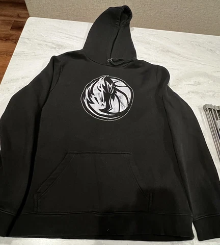 Dallas Mavericks Hoodie Sweatshirt Fanatics Men XL Pullover Fleece Black Cover