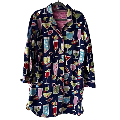 Camisa de noite Nick And Nora Holiday Cheer Fun Natal coquetéis flanela tamanho XL - Imagem 1 de 4