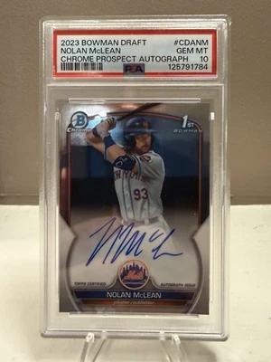 2023 Bowman Draft - PSA 10 Chrome Prospect Autographs Nolan McLean #CDA-NM - Image 1 of 2