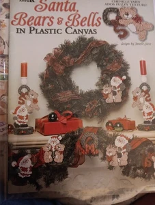 Needlecraft Book Vtg 2004 Leisure Arts Plastic Canvas SANTA, BEARS & BELLS - Picture 1 of 10