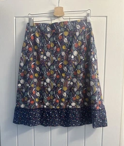 Schöner knielanger Damen-Jerseyrock A-Linie Mantaray Herbst bedruckt UK 12 - Bild 1 von 7