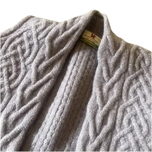 Carraig Donn 100% Merino Wool Purple Sweater Cardigan Women's Size Medium Chunky - Picture 1 of 7