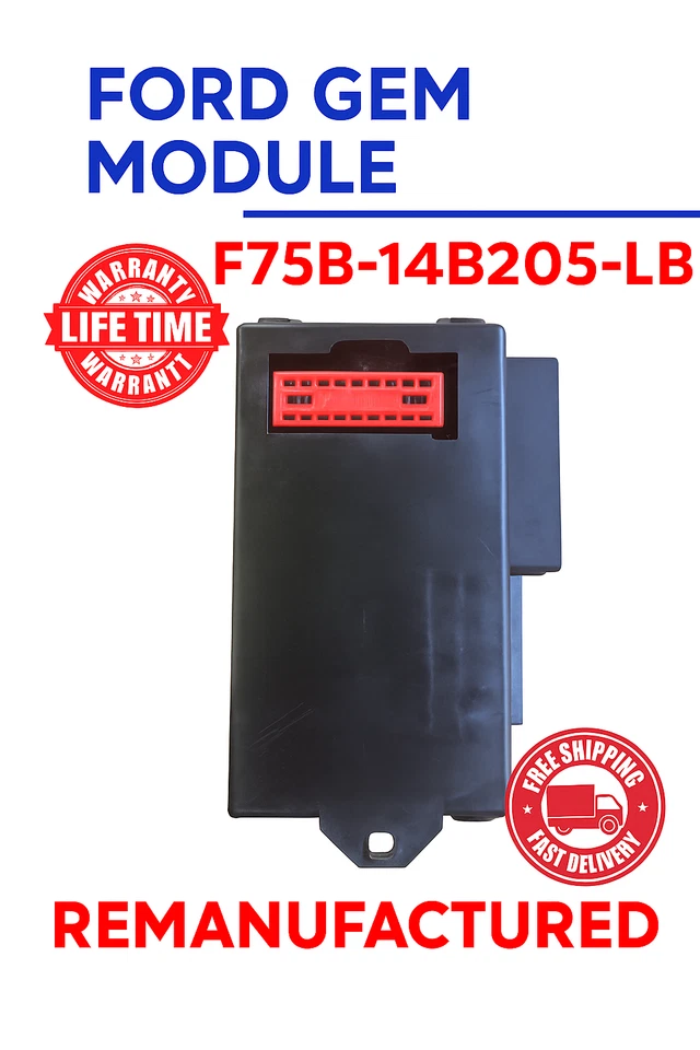 Módulo reconstruído 1997-1998 Ford F150 F250 2WD GEM BCM F75B-14B205-LB - Imagem 1 de 1