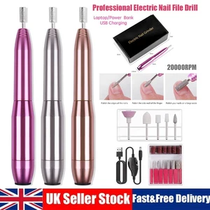 Electric Nail Drill Portable Nail Art Pen Machine Set Manicure Pedicure Tool Kit - Picture 1 of 33