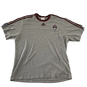 Adidas Colorado Rapids Soccer Short Sleeve Button T Shirt Men's Size XL Gray - Picture 1 of 7