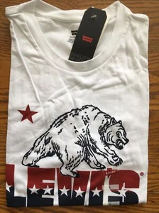 Levi’s T-Shirt Men’s T-Shirt White With Bear - XS - Picture 1 of 2